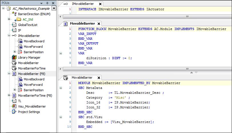 Implementazione del modulo MovableBarrier